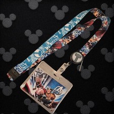 Marvel Thor Badge Lanyard  Retractable Mjolnir Reel  Plastic ID Sleeve  ...