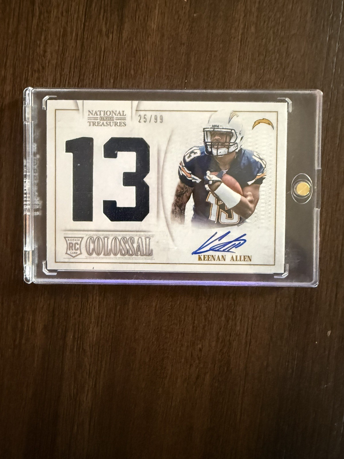 Keenan Allen Panini National Treasures Rookie Colossal Jersey Number Signature #17 Laundry Tags Signature 1/1