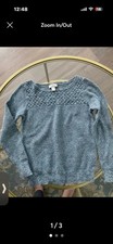 loft blue cable-knit pullover sweater crew neck women's size S