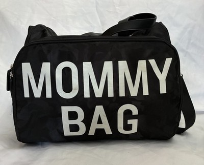 Mommy Bag Tote/backpack Bag Large Capacity White Print On It 16inch Black Color