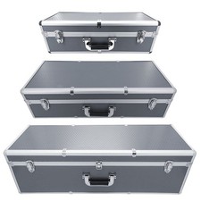 Triple Set of Chest Style Aluminium Protective Tool Flight Cases Telescopes