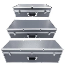 Triple Set of Chest Style Aluminium Protective Tool Flight Cases Telescopes