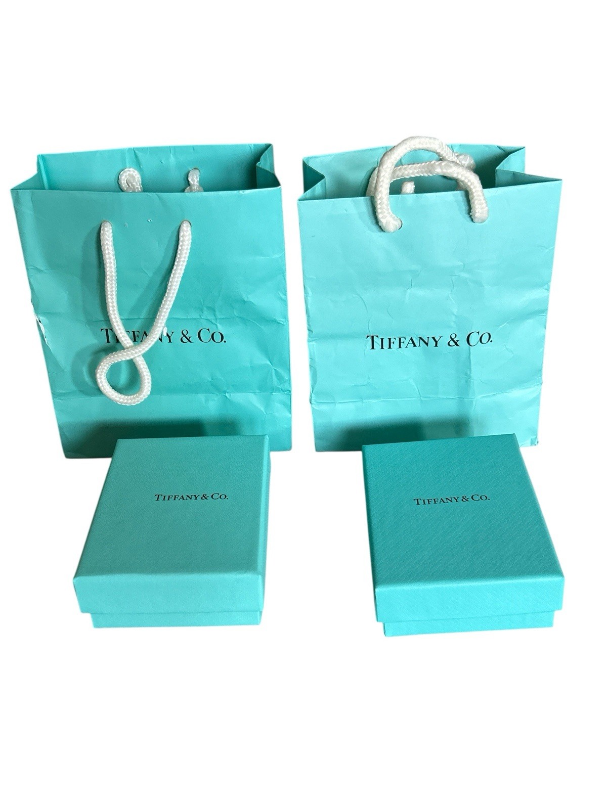 Tiffany & Co Small Jewelry Gift Box Set of 2 4x3x0.5 Inch