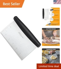 Easy-Clean Dough Cutter & Scraper with Measurement Marks for Accurate Portions