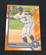 2022 Bowman Chrome Martin Gimenez Orange Refractor /25 #BCP-97 Toronto Blue Jays