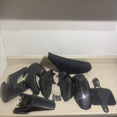 #ad #ad 8PCS CARBON FIBER COLOR BODY PLASTIC FOR CRF50 XR50 DIRT BIKE U PS10 with seat $55.00