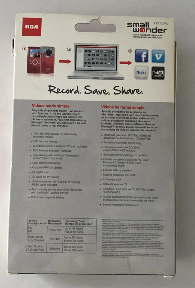 RCA Small Wonder Digital Handheld Camcorder EZ2120RD - Image 2 of 4