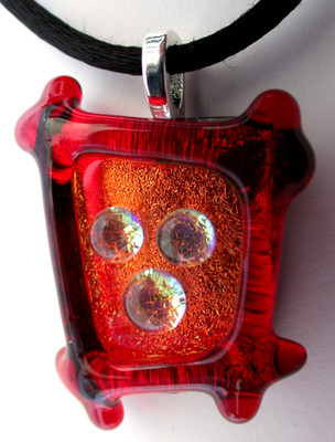 Dichroic Sculptured Fused Glass Pendant / Focal Piece / Handcrafted - TL Gallego