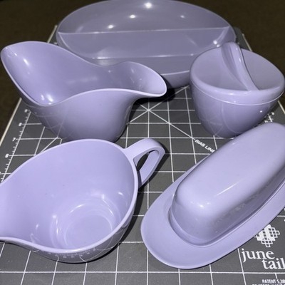 ROYALON MELMAC VIOLET PURPLE CORSAGE Creamer Sugar Butter Gravy Serving Bowl