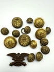 Civil War GAR Grand Army of Republic Buttons Pin Lot Eagle Cannons