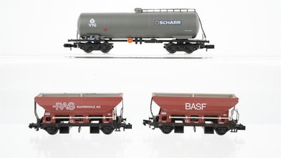 Arnold N Konvolut Kesselwagen ''VTG'' 4-achsig, Selbstentladewagen ''RAG'', ''BASF'' m