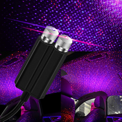 USB Night Light Star Projector,  2 in 1 Interior Car Roof Lights, Adjustable Rom