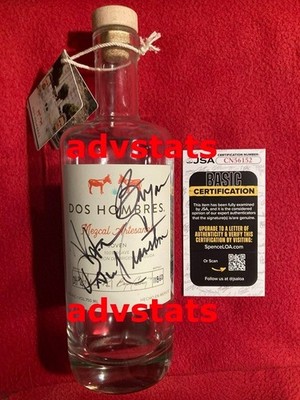 JSA authentic Breaking Bad AARON PAUL & BRYAN CRANSTON signed Dos Hombres bottle