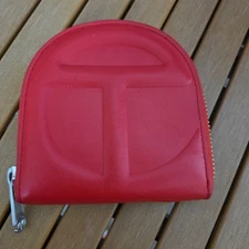 Telfar Zip Around Leather Wallet Red