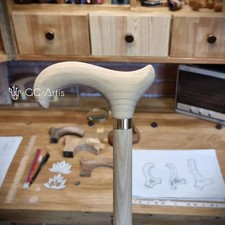 Derby Designed Handle Wooden Walking Stick  Victorian Travel Cane Handmade Gift