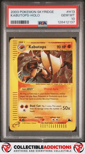 2003 Pokemon Skyridge #H13 Kabutops Holo PSA 10 Gem Mint
