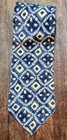 Vintage Hugo Boss Mens Silk Tie Luxury Abstract Geometric Made in Italy Blue