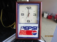 Vintage Pepsi Hanover Quartz Wall Clock Wood Frame Tested Working