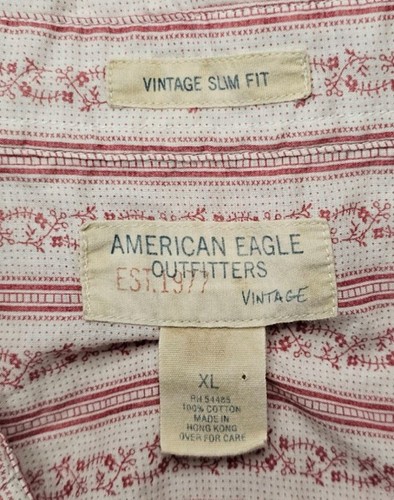 American Eagle Outfitters Vintage Slim Fit Short Sleeve Button Down Shirt XL - Picture 5 of 5