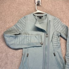 Athleta Moto Jacket Women's XXS Slim Performance Full Zip Pale Green Asymetrical