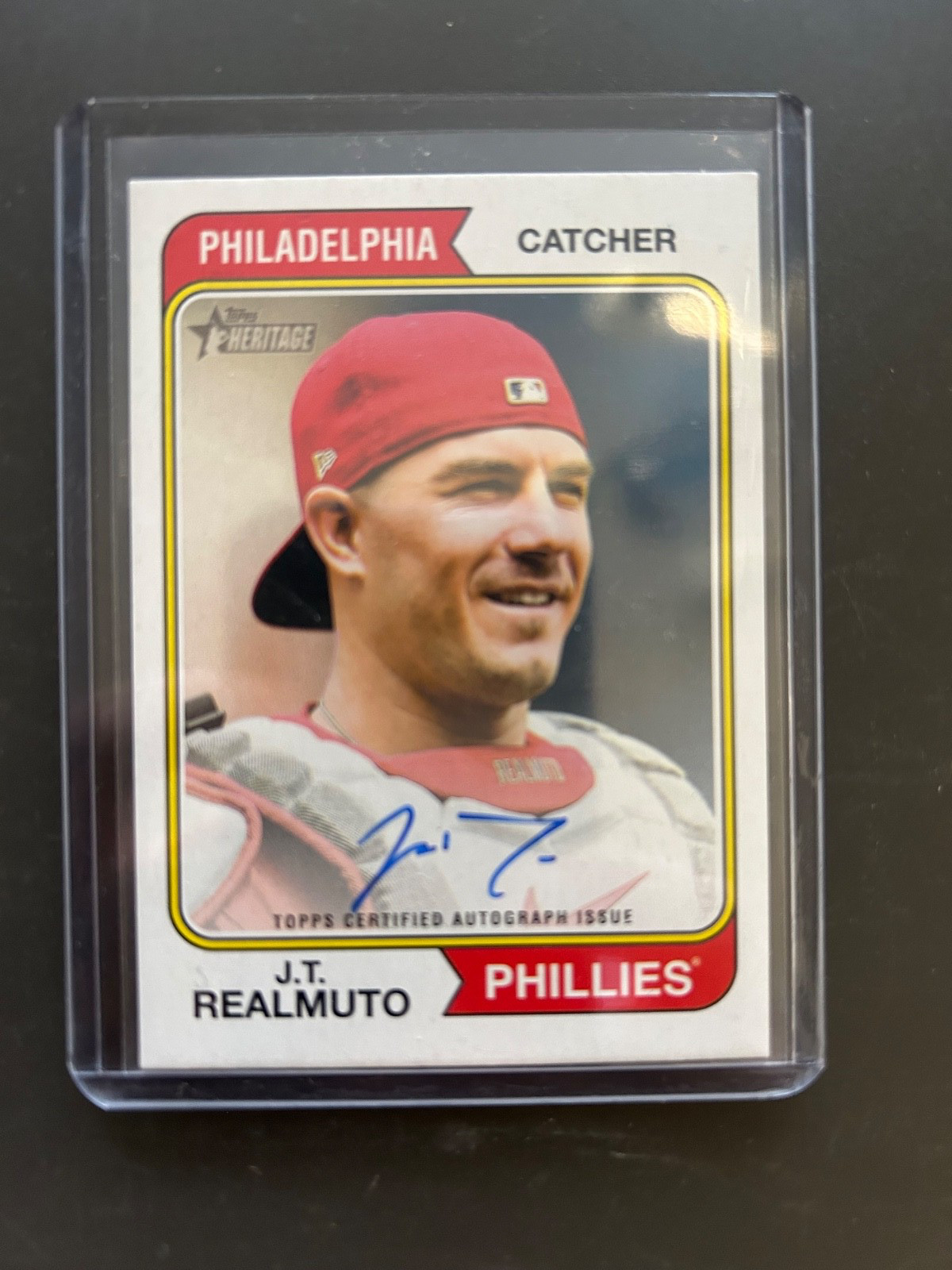 2023 Topps Heritage real one blue ink JT Realmuto auto autograph roa-jro rm