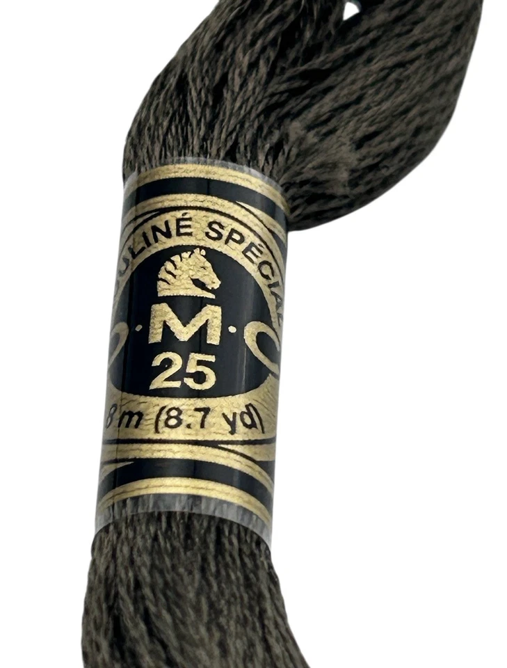 10 Skeins DMC Cotton Embroidery Floss Vy Dk Brown Gray 3021 France 8.7y Each NEW - Image 3 of 4