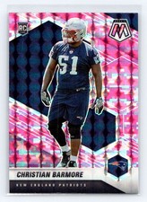 2021 Panini Mosaic Prizm Camo Pink #358 Christian Barmore RC Patriots