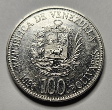 1998 Venezuela 100 Bolivares - Venezuelan Coin - Nickel Clad Steel - World Coin 