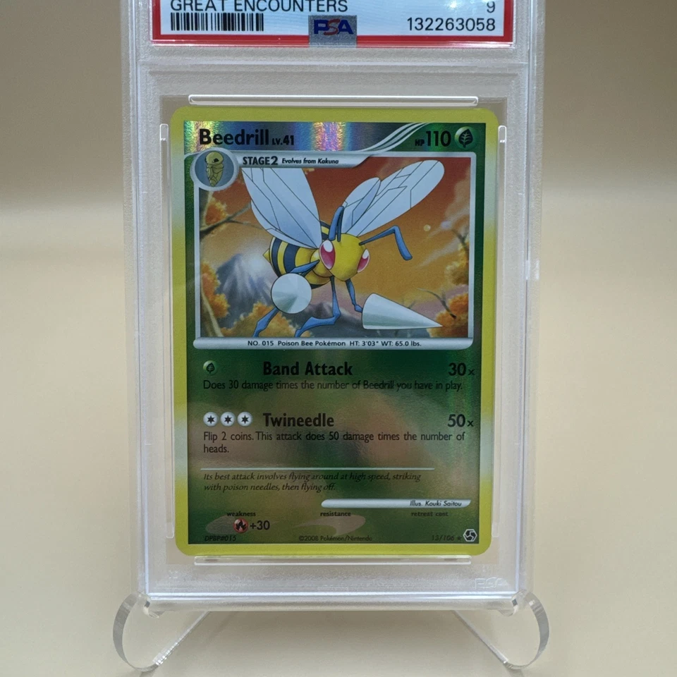 2008 Pokemon Great Encounters Beedrill Reverse Holo 13/106 PSA 9 - Image 3 of 4