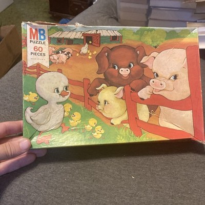 Jigsaw Puzzle Milton Bradley Farm Scene 4493-2 17 x 11 Inch 60 Piece Somerville