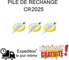 Lot 3 Piles de rechange CR2025 (Pokemon Or, Argent, Cristal Game Boy sauvegarde)