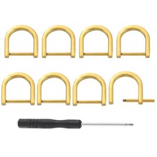 D-Rings Screw in Shackle, 8Pcs 20mm U Shape D Ring for Purse DIY, Gilding Gold