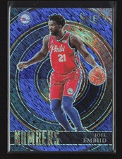 2021-22 Panini Select Numbers Blue Shimmer Prizm Joel Embiid #21 Philadelphia
