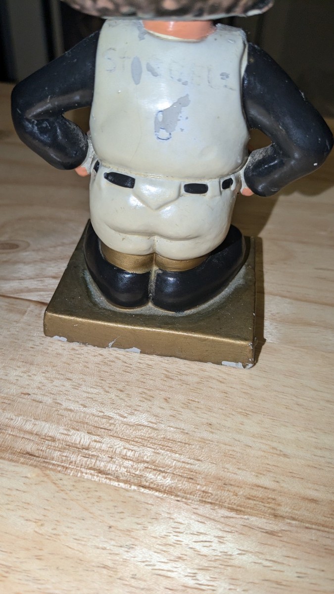 1960s Pittsburgh Pirates Gold Square Base Ceramic Bobble Head Doll