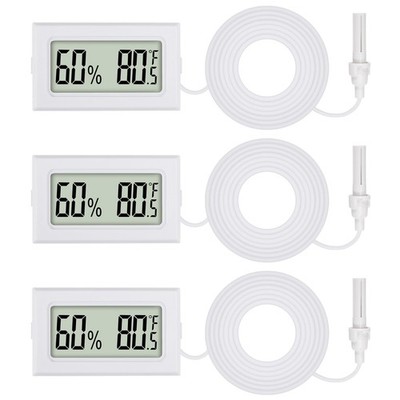 3Pcs Mini Digital Thermometer Hygrometer with Probe Electronic Temperature Hu...