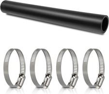 Tank Filler Hose with 4 Clamps, 1 1/2" ID Reinforced Gasoline Fuel Straight