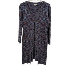 Terra Sky Multi Color Space Dye Knit Maxi Dress & Duster Cardigan 2 Piece Set 3X
