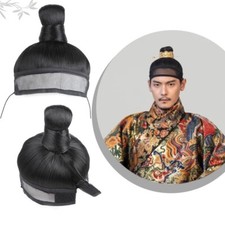 Men Hat Chinese Ming Dynasty Hair Wig Accessories Retro Simple Hanfu Wigs