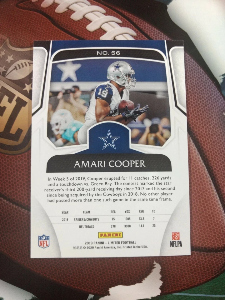 AMARI COOPER 2019 Panini Limited Football #56 DALLAS COWBOYS - Image 2 of 2