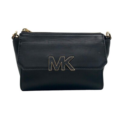 Michael Kors Black Leather Florence Crossbody Bag