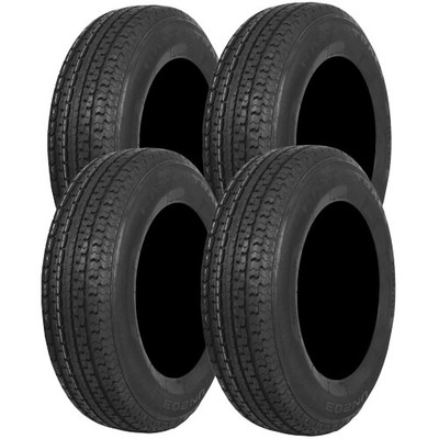 (QTY 4) ST175/80R13 Mastertrack UN203 Trailer 91/87L LRC Black Wall Tires