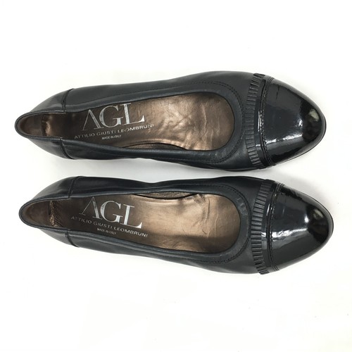 AGL Pump Heels Shoes Womens Size 10.5 US 40.5 EU Black Leather Slip On Career - 第 7/10 張圖片