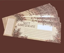 Pinecone gift certificates, 100 Blank For All Gift Shops, Restaurants & More