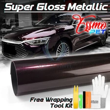 ESSMO PET Super Gloss Metallic Midnight Magenta Car Vinyl Wrap Decal Like Paint