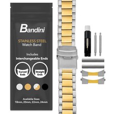 22mm Curved Steel Metal Watch Band Bracelet for Grand Seiko Evolution 9