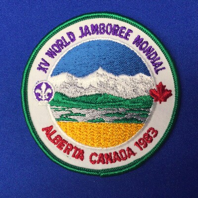 Boy Scout 1983 XV World Jamboree Alberta Canada Official Pocket Patch 234B4BIN