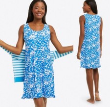 NWT Draper James Ruffle Nightie Blue Floral Sz. S/M