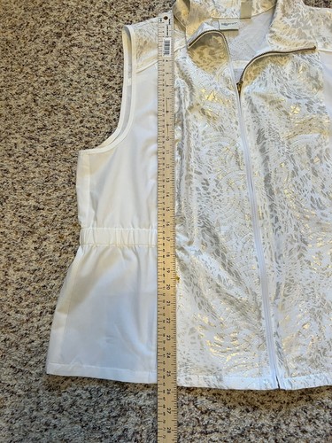 ZENERGY CHICOS New WOMENS Cream GOLF VEST SZ 3 US LARGE 16 Lightweight Zip Up - Picture 5 of 6