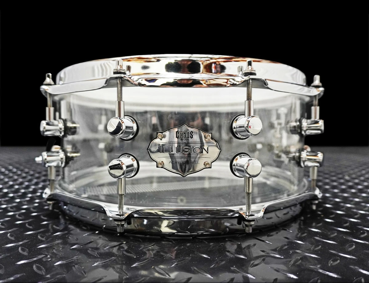 CHAOS ILLUSION ACRYLIC SNARE DRUM 14 x 5.5 CRYSTAL CLEAR