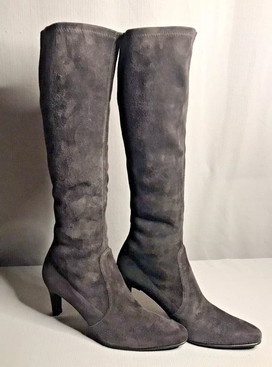 Stuart Weitzman Boots Women s SZ M6.5 Tall Knee High Brown Cola Suede Heeled
